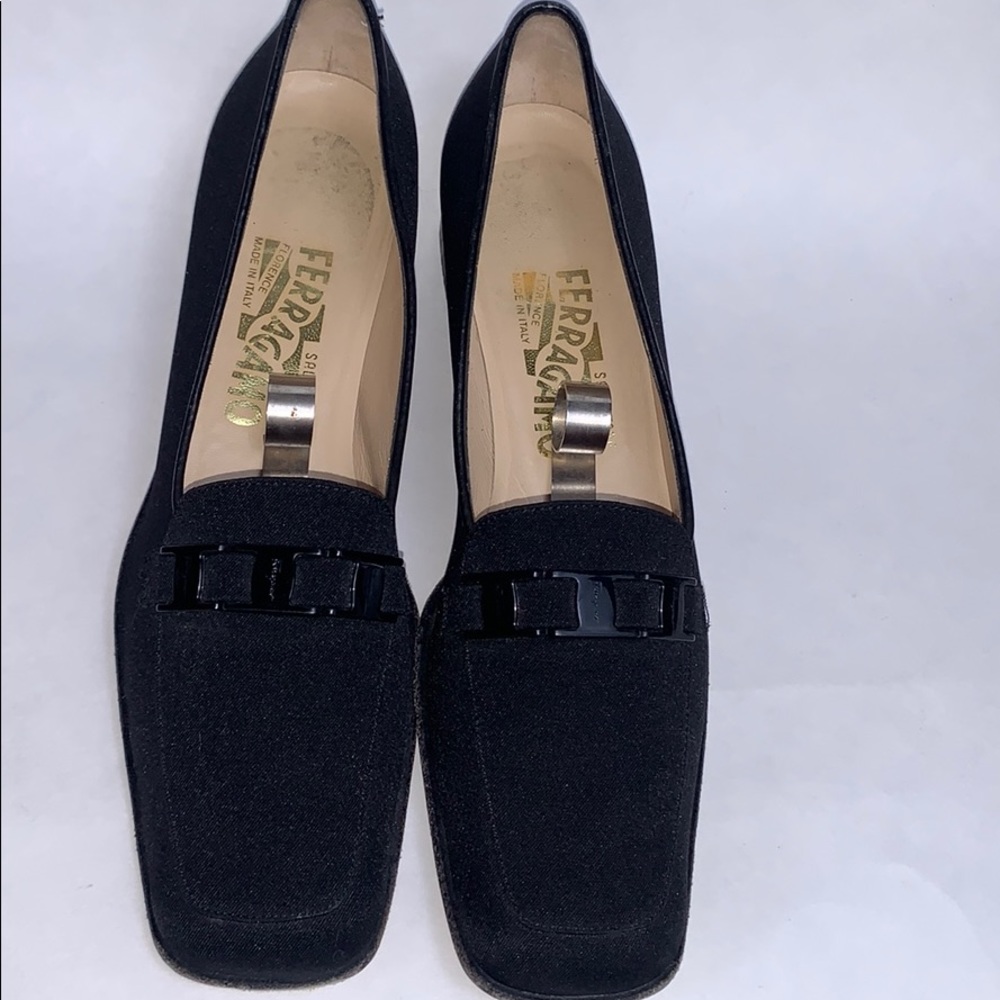 Salvatore ferragamo black loafers size 8.5